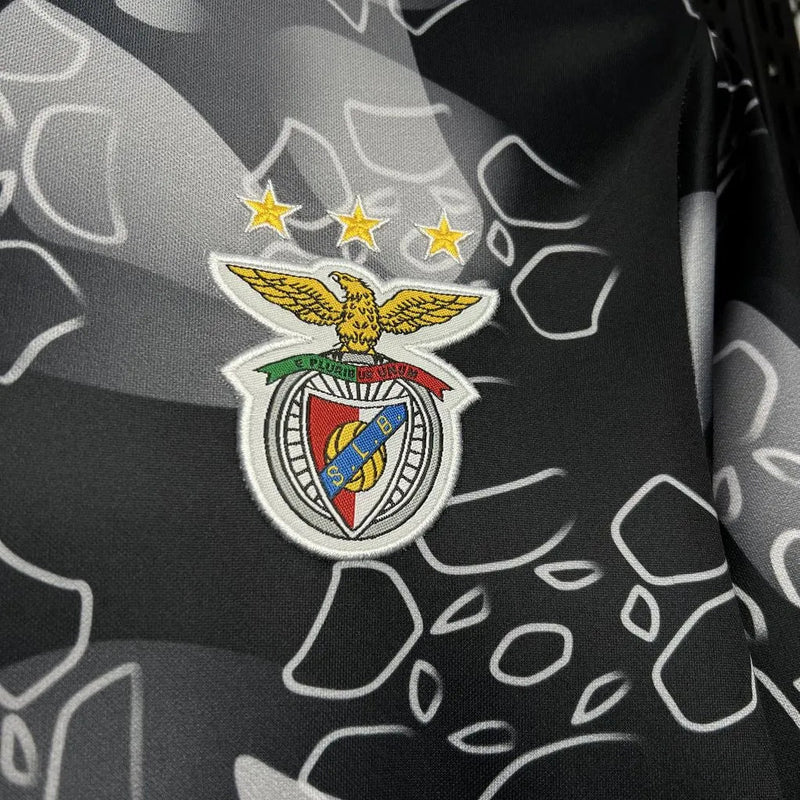 Camisa Benfica Treino 24/25 - Torcedor Masculina Preta e Branca