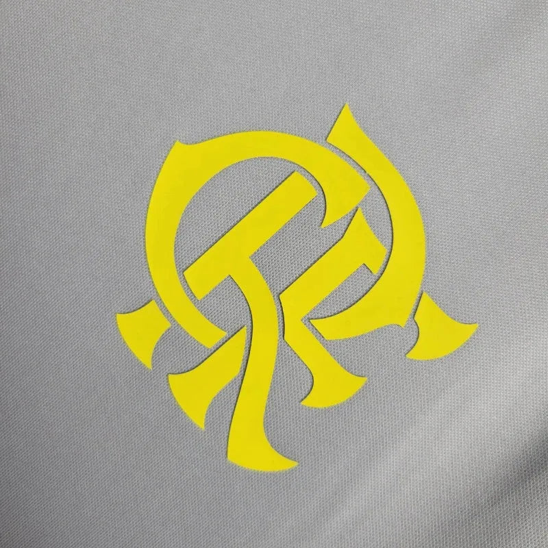 Camisa Flamengo Treino 24/25 - Torcedor Masculina Cinza, Amarela e Preta