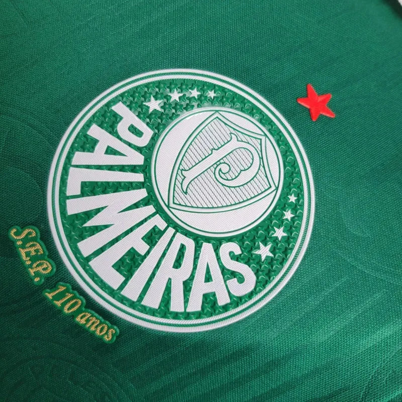 Camisa Palmeiras Home 24/25 - Jogador Masculina Verde + Patch Brasileirão e Avanti + Patrocínios