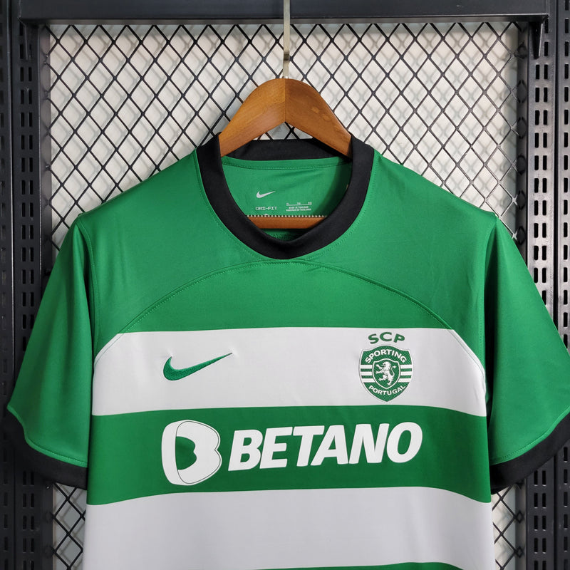 Camisa Sporting Home  23/24 - Nike Torcedor Masculina - Lançamento